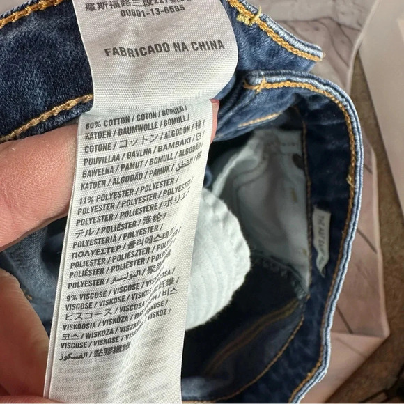 abercrombie & fitch skinny boot distressed jeans size 2 regular 26/33 boho - Picture 10 of 10